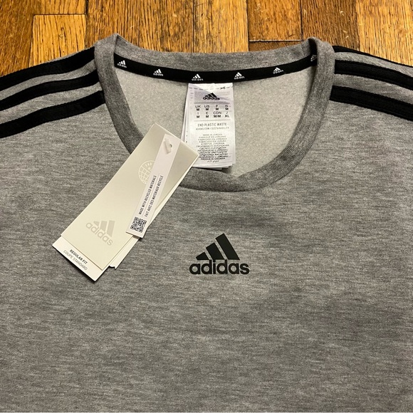 adidas Men’s Crew Sweatshirt - Gray - Picture 6 of 8